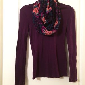 Bundle: Merona Plum Shirt and American Eagle Scarf
